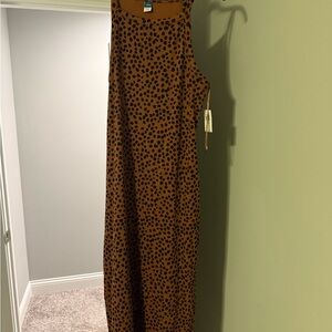 Old Navy Brown and Black Leopard Dot midi dress